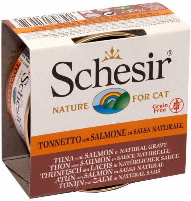 Schesir(Italy)Cat-соус из тунца и лосося для кошек 70г