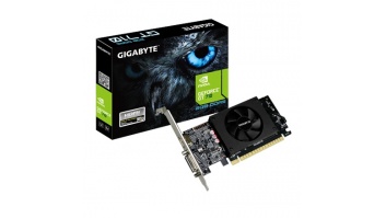 Gigabyte Low Profile NVIDIA, 2 GB, GeForce GT 710, GDDR5, PCI Express 2.0, Cooling type Active, Processor frequency 954 MHz, HDMI ports quantity 1, Memory clock speed 5010 MHz