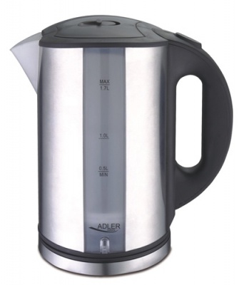 Adler Kettle AD 1216 Standard, Stainless steel, Stainless steel, 2000 W, 360° rotational base, 1.7 L