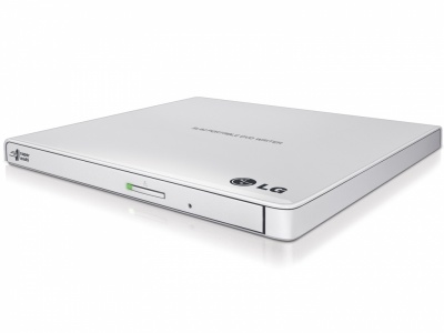 H.L Data Storage Ultra Slim Portable DVD-Writer GP57EW40 Interface USB 2.0, DVD±R/RW, CD read speed 24 x, CD write speed 24 x, White, Desktop/Notebook