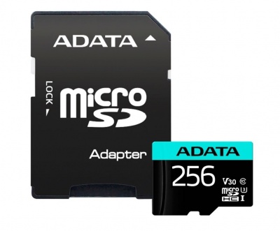 ADATA Premier Pro UHS-I U3 256 GB, micro SDXC, Flash memory class 10, with Adapter