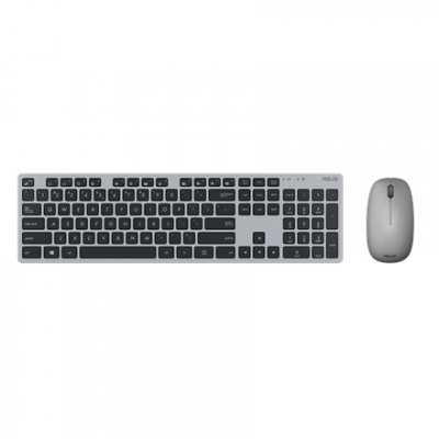 Asus W5000 Keyboard and Mouse Set, Wireless, Keyboard layout Russian, Grey, Wireless connection Mouse: USB, Mouse included, 460 g