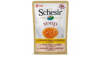 Schesir Wild Pink Salmon and Carrots Soup, 85g - savvaļas rozā laša un burkānu zupa