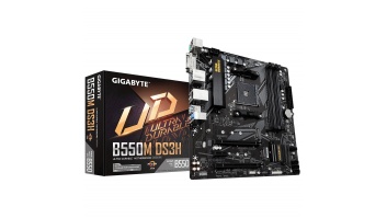 Gigabyte B550M DS3H 1.0 Processor family AMD, Processor socket AM4, DDR4 DIMM, Memory slots 4, Number of SATA connectors 4 x SATA 6Gb/s connectors, Chipset AMD B, Micro ATX