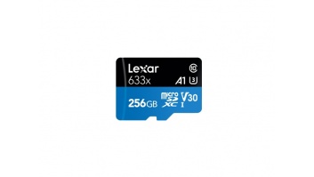 Lexar High-Performance 633x UHS-I micro SDXC, 256 GB, Class 10, U3, V30, A1, 45 MB/s, 100 MB/s