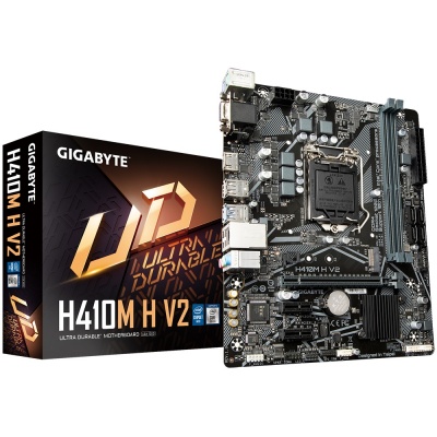 Gigabyte H410M H V2 1.0 M/B Processor family Intel, Processor socket LGA1200, DDR4 DIMM, Memory slots 2, Supported hard disk drive interfaces SATA, M.2, Number of SATA connectors 4, Chipset Micro ATX, Intel H