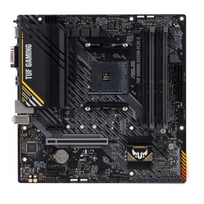 Asus TUF GAMING A520M-PLUS II Processor family AMD, Processor socket AM4, DDR4 DIMM, Memory slots 4, Supported hard disk drive interfaces 	SATA, M.2, Number of SATA connectors 4, Chipset  AMD A520, Micro ATX