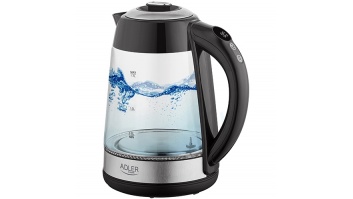 Adler Kettle AD 1285 Electric, 2200 W, 1.7 L, Glass/Stainless steel, 360° rotational base, Grey