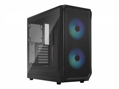 Fractal Design Focus 2 RGB Black TG Clear Tint, Midi Tower, Power supply included No