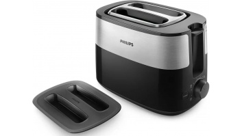 Philips Toaster HD2517/90 Daily Collection Power 830 W, Number of slots 2, Housing material Plastic, Black/Stainless Steel