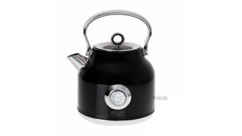 Adler Kettle with a Thermomete AD 1346b Electric, 2200 W, 1.7 L, Stainless steel, 360° rotational base, Black