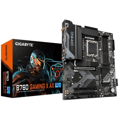 Gigabyte B760 GAMING X AX 1.1 M/B Processor family Intel, Processor socket  LGA1700, DDR5 DIMM, Memory slots 4, Supported hard disk drive interfaces 	SATA, M.2, Number of SATA connectors 4, Chipset Intel B760 Express, ATX