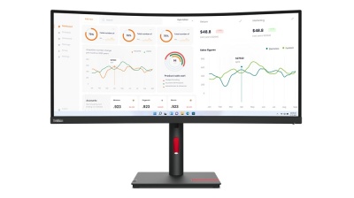 Lenovo ThinkVision T34w-30 34 ", VA, 3440 x 1440, 21:9, 4 ms, 350 cd/m², Black, 1x Thunderbolt 4 In, 1x Thunderbolt 4 Out, 4x USB 3.2 Gen 1 (1x BC 1.2), 1x USB-C 3.2 Gen 1 (DP 1.4 Alt Mode, USB upstream), 60 Hz, DisplayPorts quantity 1xDP1.4, HDMI ports q