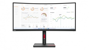 Lenovo ThinkVision T34w-30 34 ", VA, 3440 x 1440, 21:9, 4 ms, 350 cd/m², Black, 1x Thunderbolt 4 In, 1x Thunderbolt 4 Out, 4x USB 3.2 Gen 1 (1x BC 1.2), 1x USB-C 3.2 Gen 1 (DP 1.4 Alt Mode, USB upstream), 60 Hz, DisplayPorts quantity 1xDP1.4, HDMI ports q