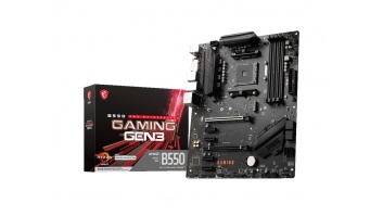 MSI B550 GAMING GEN3 Processor family AMD, Processor socket AM4, DDR4 DIMM, Memory slots 4, Supported hard disk drive interfaces 	SATA, M.2, Number of SATA connectors 6, Chipset AMD B550, ATX