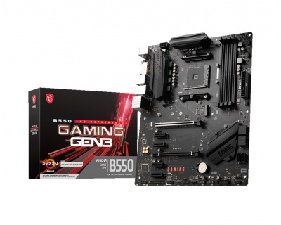 MSI B550 GAMING GEN3 Processor family AMD, Processor socket AM4, DDR4 DIMM, Memory slots 4, Supported hard disk drive interfaces 	SATA, M.2, Number of SATA connectors 6, Chipset AMD B550, ATX