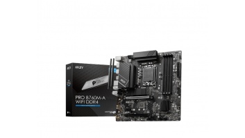 MSI B760M-A WIFI DDR4 Processor family Intel, Processor socket  LGA 1700, DDR4, Memory slots 4, Supported hard disk drive interfaces 	SATA, M.2, Number of SATA connectors 4, Chipset Intel B760, mATX