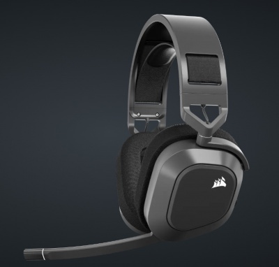 CORSAIR HS80 MAX Gaming Headset, Wireless, Steel Gray