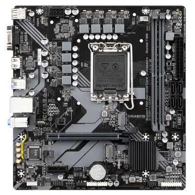 Gigabyte B760M H DDR4 1.0 M/B Processor family Intel, Processor socket LGA1700, DDR4 DIMM, Memory slots 2, Supported hard disk drive interfaces 	SATA, M.2, Number of SATA connectors 4, Chipset Intel B760 Express, Micro ATX