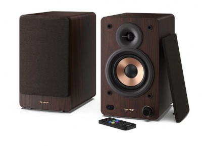 Sharp CP-SS30 Bookshelf Speakers, Brown Sharp Speakers CP-SS30(BR) Bookshelf 60 W Wireless connection Brown Bluetooth