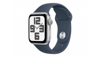 Apple Watch SE GPS 40mm Silver Aluminium Case with Storm Blue Sport Band - S/M Apple