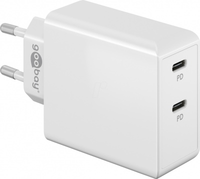 Goobay 61758 Dual USB-C PD Fast Charger (36 W), White Goobay