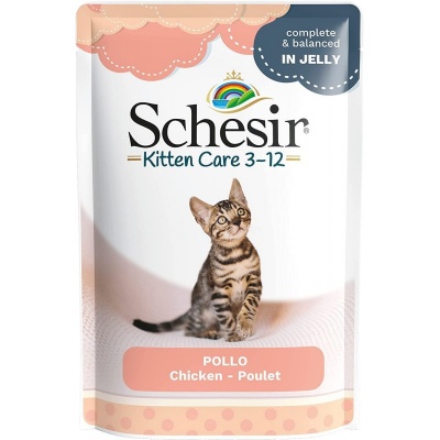 Schesir (IT)  Schesir Kitten Care Chicken, 85g - vistas fileja želejā kaķēniem