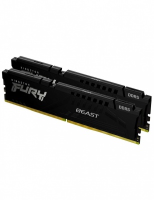 Kingston Fury Beast 64GB DDR5, 6000 MHz, CL36, 288-Pin, DIMM Kit (32GB x 2) Kingston