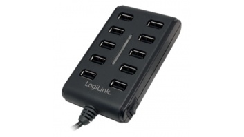 Logilink UA0125 USB Hub 10-Port USB2.0 with power adapter 3.5A, Logilink