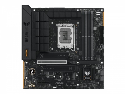 ASUS TUF GAMING B760M-PLUS II | Processor family Intel B760 | Processor socket 1 x LGA1700 Socket | 4 DIMM slots - DDR5, non-ECC, on-die ECC, unbuffered | Supported hard disk drive interfaces SATA-600 (RAID), 3 x M.2 | Number of SATA connectors 4