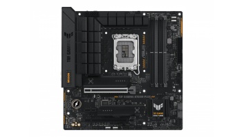 ASUS TUF GAMING B760M-PLUS | Processor family Intel B760 | Processor socket 1 x LGA1700 Socket | 4 DIMM slots - DDR5, non-ECC, on-die ECC, unbuffered | Supported hard disk drive interfaces SATA-600 (RAID), 2 x M.2 | Number of SATA connectors 4