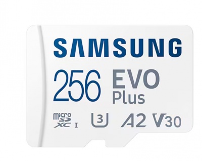 Samsung | MicroSD Card | EVO Plus | 256 GB | microSDXC Memory Card | Flash memory class U3, V30, A2