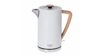 Adler | Kettle | AD 1347w | Electric | 2200 W | 1.5 L | Stainless steel | 360° rotational base | White