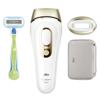 Braun Bulb lifetime (flashes) 400.000 | White/Gold | Number of power levels 10 | Silk-expert Pro 5 Epilator | PL5052