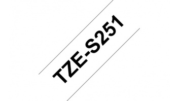 Brother | TZe-S251 Strong Adhesive Laminated Tape | Black on White | TZe | 8 m | 2.4 cm