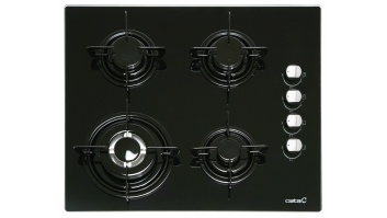 CATA | Hob | CI 631 A/A 08041412 | Gas on glass | Number of burners/cooking zones 4 | Rotary knobs | Black