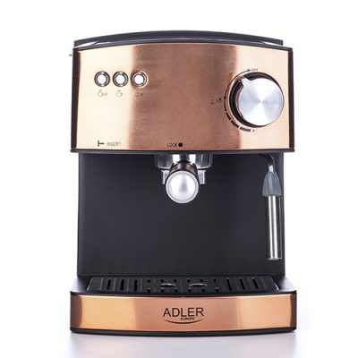 Adler | Espresso coffee machine | AD 4404cr | Pump pressure 15 bar | Built-in milk frother | Semi-automatic | 850 W | Cooper/ black