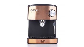 Adler | Espresso coffee machine | AD 4404cr | Pump pressure 15 bar | Built-in milk frother | Semi-automatic | 850 W | Cooper/ black