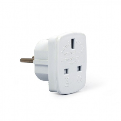 Gembird | AC power adapter, UK socket to EU Schuko plug, 7.5 A | Travel adapter