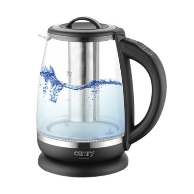 Camry | Kettle | CR 1290 | Standard | 2200 W | 2 L | Plastic/glass | 360° rotational base | Black/Transparent