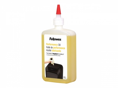 Fellowes | Shredder Oil 355 ml | For use with all Fellowes cross-cut and micro-cut shredders. Oil shredder each time wastebasket is emptied or a minimum of twice a month. Plastic squeeze bottle with extended nozzle ensures complete coverage