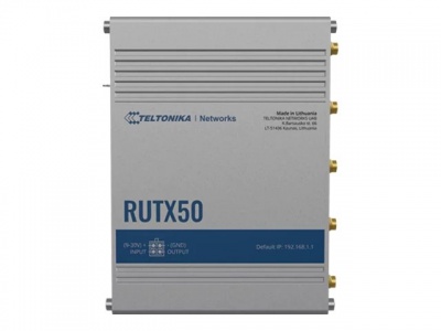 INDUSTRIAL 5G ROUTER | RUTX50 | 802.11ac | 867 Mbit/s | 10/100/1000 Mbps Mbit/s | Ethernet LAN (RJ-45) ports 5 | Mesh Support Yes | MU-MiMO Yes | 5G | Antenna type Internal