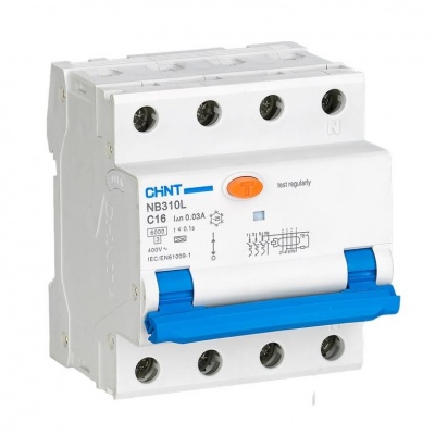 Chint | Circuit breaker RCBO, NB310L/3N, 3P+N, C20, 30mA, A, 6kA | NB310L3PN30MAA20C | Output | A | m