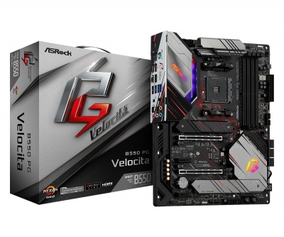 ASRock | B550 PG Velocita | Processor family AMD | Processor socket AM4 | DDR4 DIMM | Memory slots 4 | Supported hard disk drive interfaces SATA3, M.2 | Number of SATA connectors 6 | Chipset AMD B550 | ATX