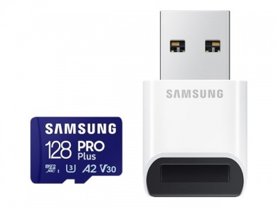 SAMSUNG 128GB, PRO Plus MicroSD Card with SD Adapter, Blue | Samsung