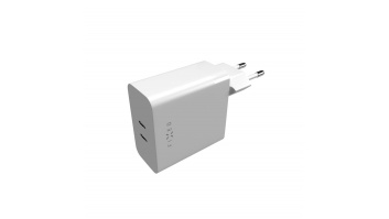 Fixed Dual USB-C Mains Charger, PD support, 65W