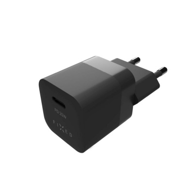 FIXED Mini USB-C Travel Charger 25W, Black