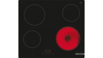 Bosch Hob | PKE61RBA2E | Electric | Number of burners/cooking zones 4 | Touch | Timer | Black