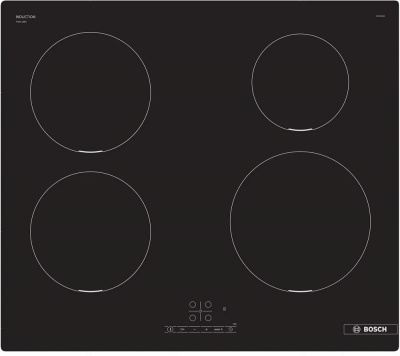 Bosch Hob | PIE611BB5E | Induction | Number of burners/cooking zones 4 | Touch | Timer | Black | Display