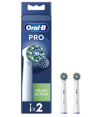 Oral-B | Replaceable toothbrush heads | EB50RX-2 Cross Action Pro | Heads | For adults | Number of brush heads included 2 | White